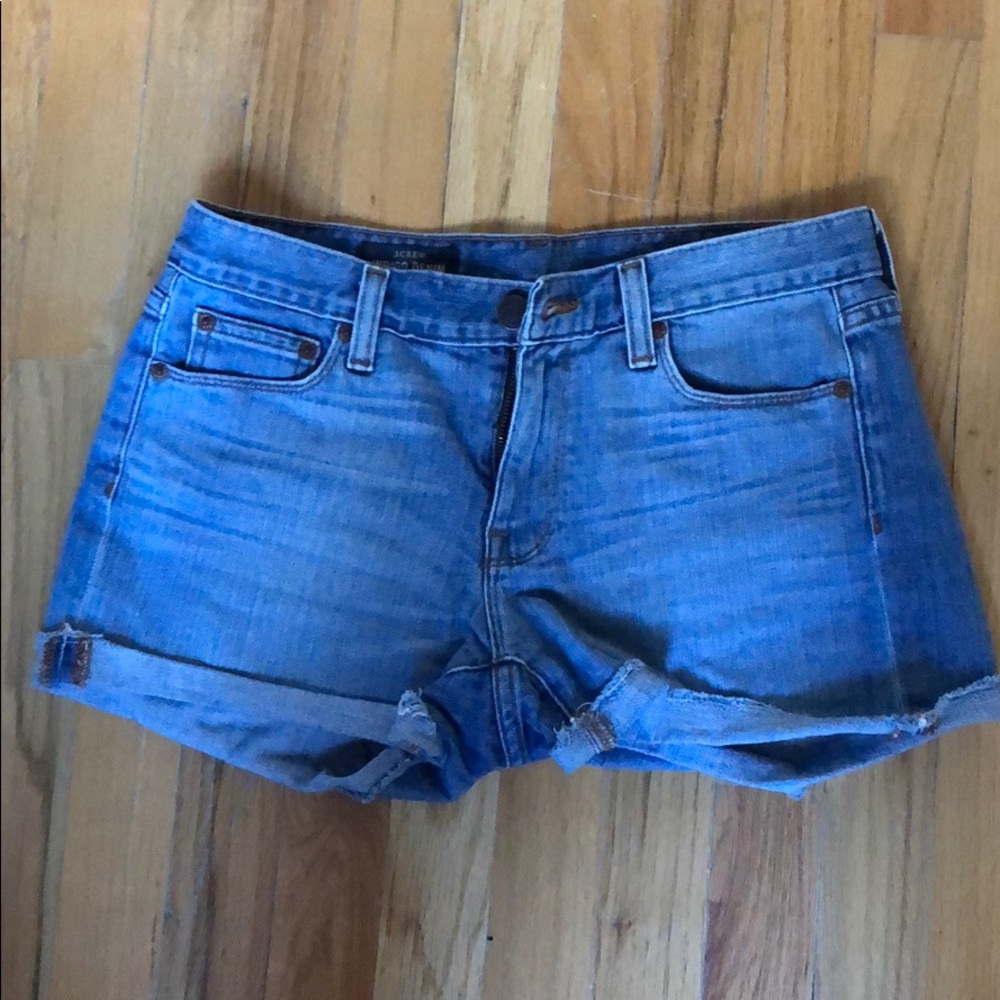 Jcrew mid rise denim shorts